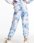 Denim Tie Dye Heart Cozy Knit Sweatpant