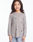 Embroidered Stars & Bolts Girls Long Sleeve