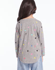 Embroidered Stars & Bolts Girls Long Sleeve