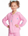 Glitter Bolts Girls Zipup Hoodie