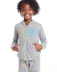 Rainbow Hearts Girls Zip Up Hoodie