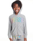 Rainbow Hearts Girls Zip Up Hoodie