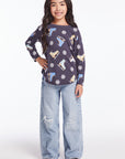 Allover Ice Skates Girls Long Sleeve