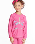 Glitter Unicorn Girls Raglan Pullover