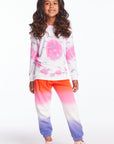 Tie Dye Shooting Stars Girls Pullover