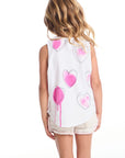 Hand Drawn Hearts Girls Shirttail Muscle Tee