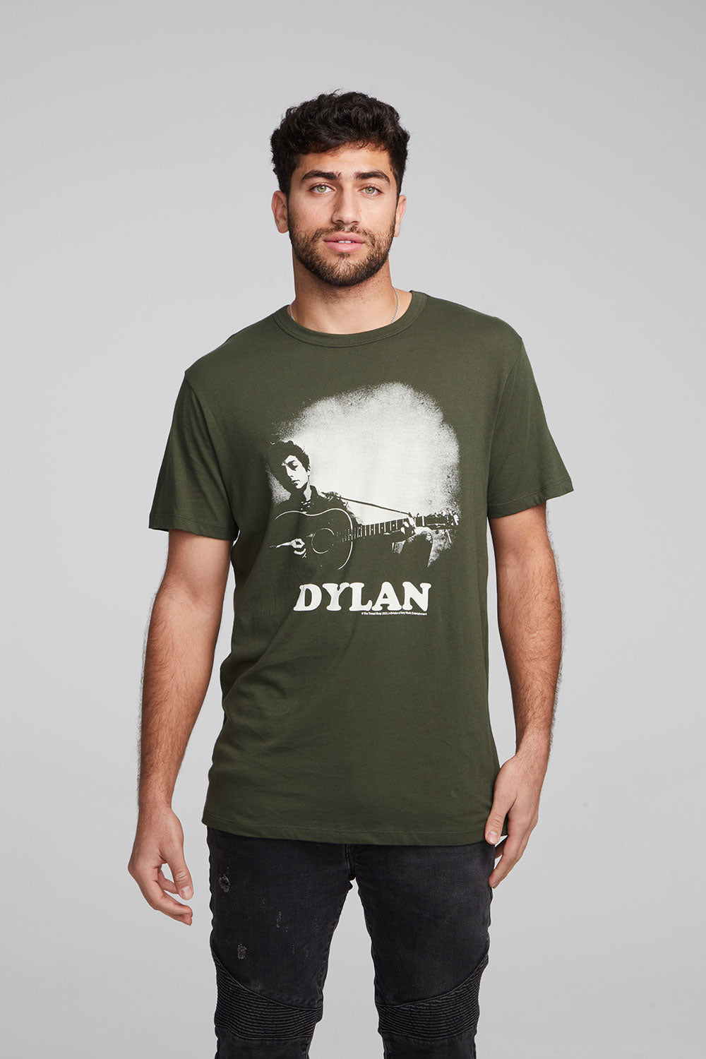 Bob Dylan Guitar Crew Neck Tee MENS chaserbrand