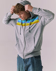 Surf Stripes Mens Zip Up Hoodie