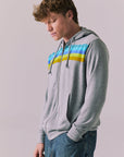 Surf Stripes Mens Zip Up Hoodie