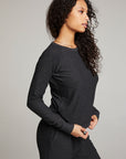 Black Long Sleeve Raglan Pullover