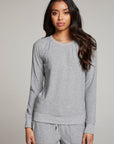 Heather Grey Long Sleeve Raglan Pullover