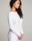 White Long Sleeve Raglan Pullover