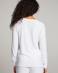 White Long Sleeve Raglan Pullover