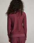 Wine Red Long Sleeve Raglan Pullover