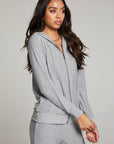 Heather Grey Long Sleeve Raglan Zip Up Hoodie