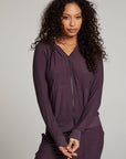 Plum Perfect Long Sleeve Raglan Zip Up Hoodie