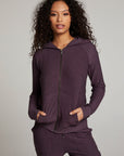 Plum Perfect Long Sleeve Raglan Zip Up Hoodie