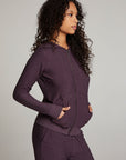 Plum Perfect Long Sleeve Raglan Zip Up Hoodie