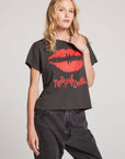 New York Dolls Lips Skyline Cropped Tee