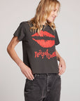 New York Dolls Lips Skyline Cropped Tee