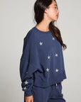 Daisy Embroidery Long Sleeve Pullover