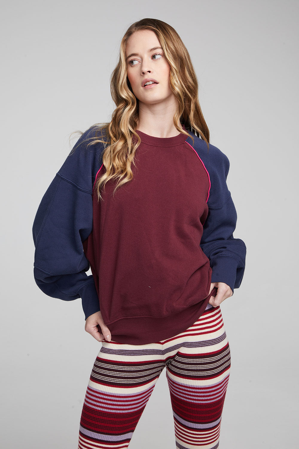 Harvard Wine Red and Mood Indigo Pullover WOMENS chaserbrand