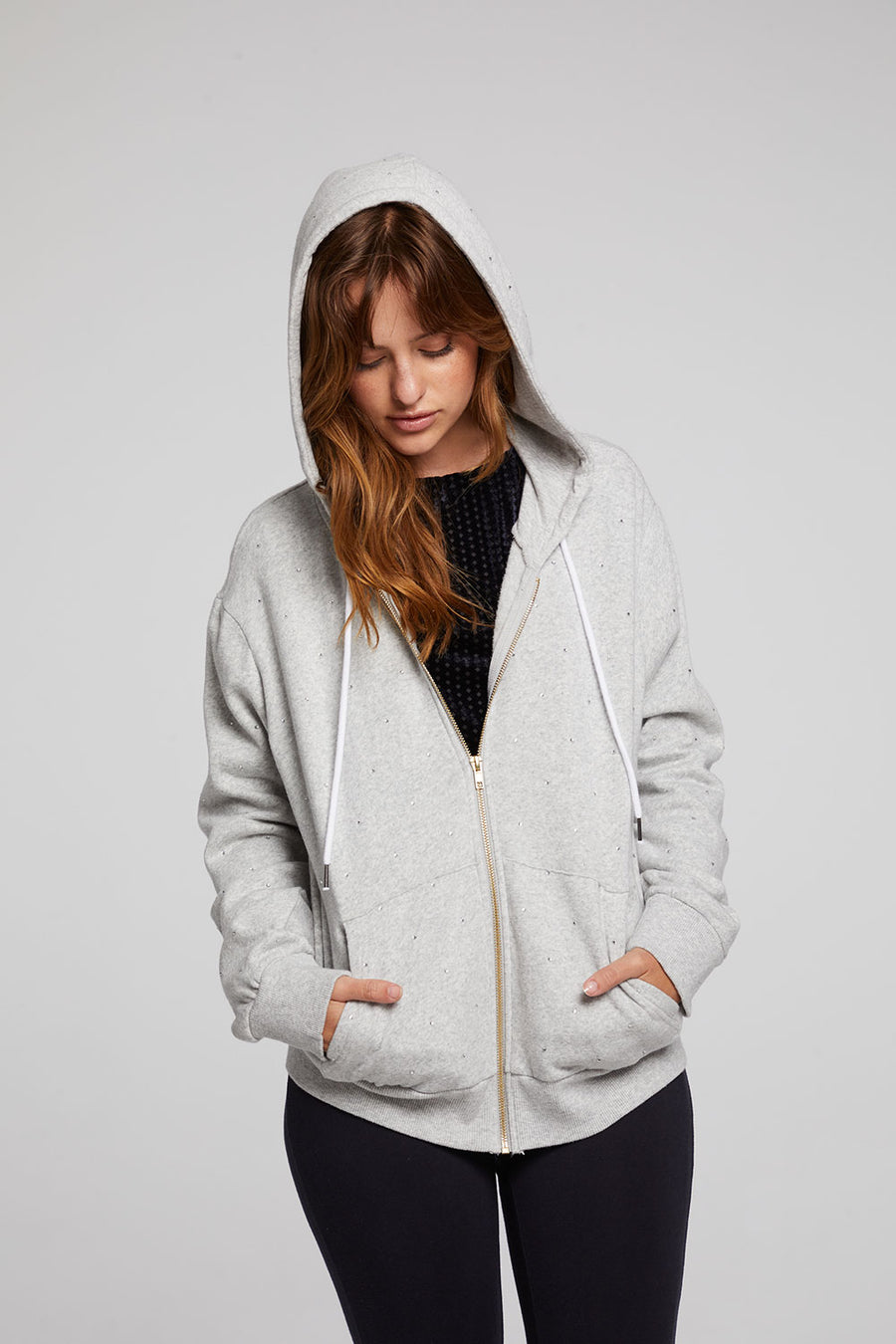 Heather Grey Zip-Up Hoodie