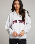 New York Splatter Paint Half Zip Long Sleeve