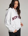 New York Splatter Paint Half Zip Long Sleeve