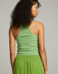 August Piquant Green Tank Top