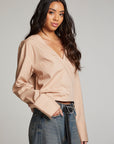 Haleyy Warm Taupe Blouse