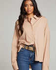 Ezra Warm Taupe Button Up