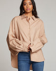 Ezra Warm Taupe Button Up