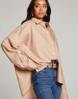 Ezra Warm Taupe Button Up