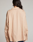 Ezra Warm Taupe Button Up