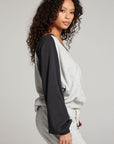 Hannah Fire Color Block V Neck Pullover