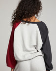 Hannah Fire Color Block V Neck Pullover