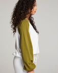 Hannah Sand Color Block V Neck Pullover