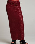 Amber Blood Red Midi Skirt