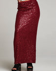 Amber Blood Red Midi Skirt