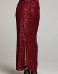 Amber Blood Red Midi Skirt