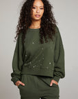 Ombre Forest Night Splatter Paint Pullover