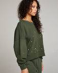 Ombre Forest Night Splatter Paint Pullover