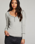 Heather Grey Long Sleeve Henley