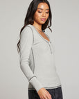 Heather Grey Long Sleeve Henley