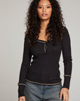 Licorice Long Sleeve Henley