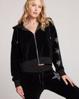 Sequin Star Zip Up Hoodie