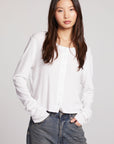 Brady White Button Up Pullover