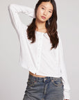 Brady White Button Up Pullover