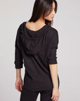 3/4 Sleeve Split Side Licorice Dolman Hoodie